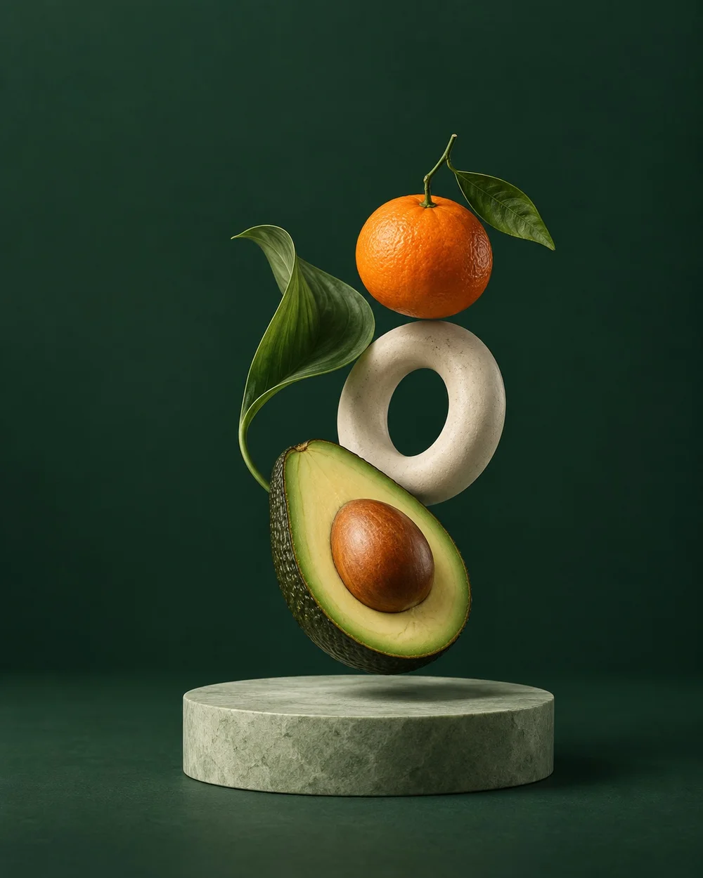 Composição editorial de alimentos frescos e ingredientes naturais